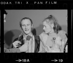 Lyle Jenkins and Elisabeth Neumann at press conference following her release from prison in East Germany