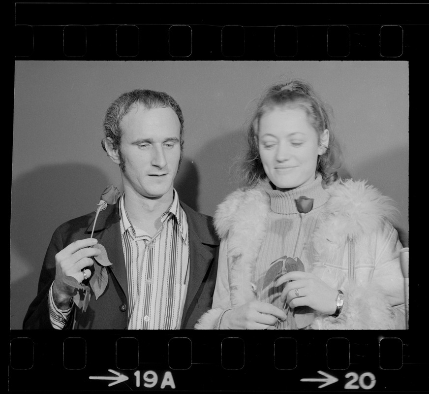 Lyle Jenkins and Elisabeth Neumann at press conference following her release from prison in East Germany