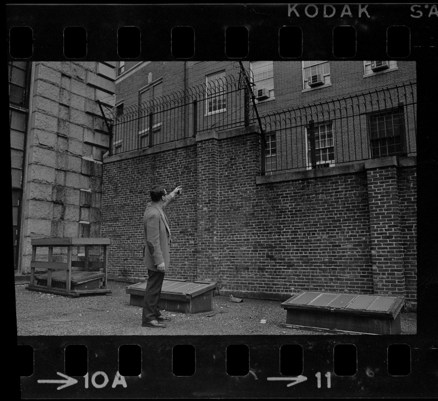 Wall of Charles Street Jail scaled by Robert Barry during escape attempt