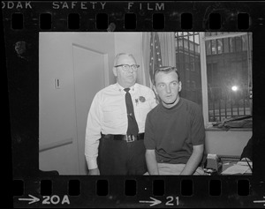 Unidentified police captain and guard Joseph Burns following escape attempt from Charles Street Jail