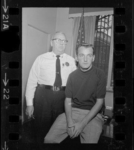 Unidentified police captain and guard Joseph Burns following escape attempt from Charles Street Jail