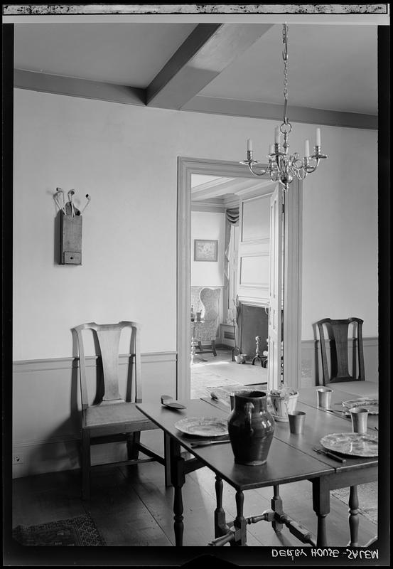 Derby House, Salem: interior, table in left-hand foreground