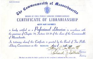 Certificate of librarianship