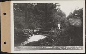 Beaver Brook at weir below Pepper's mill pond dam, Ware, Mass., 8:30 AM, Jun. 19, 1936