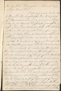 Letter from Thomas F. Cordis to John D. Long, March 15, 1872