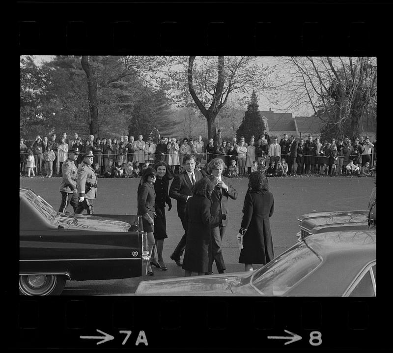 Jackie Onassis at Cardinal Cushing's funeral, Hanover