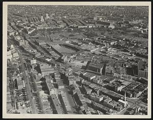 Boston, showing Fenway Park + Kenmore Sq (1945)
