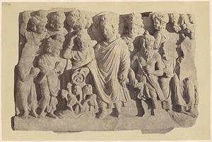 Sculpted panel with religious or royal figures