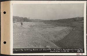 Contract No. 20, Coldbrook-Swift Tunnel, Barre, Hardwick, Greenwich, lagoon and settling basin at Shaft 9, Quabbin Aqueduct, Barre, Mass., Nov. 9, 1933