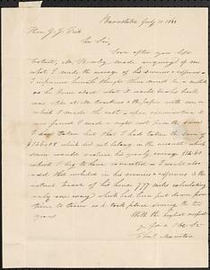 Mashpee Revolt, 1833-1834 - Letter from Charles Marston to Josiah J. Fiske, July 11, 1833