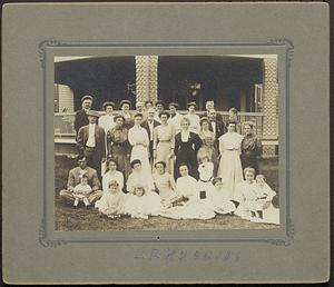 Group of people in front of porch