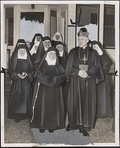 Archbishop Cushing says special Mass for Mother Kevin on her 82nd birthday, convent at 172 Foster Street, Brighton