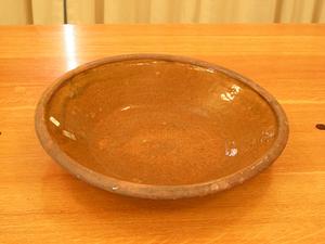 American redware pottery mixing bowl