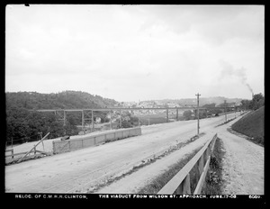 Relocation Central Massachusetts Railroad, viaduct, from Wilson Street approach, Clinton, Mass., Jun. 17, 1903