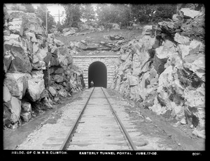 Relocation Central Massachusetts Railroad, easterly tunnel portal, Clinton, Mass., Jun. 17, 1903