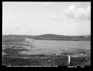 Wachusett Reservoir, North Dike, westerly portion, from Cemetery Ridge, Clinton, Mass., Jun. 27, 1903