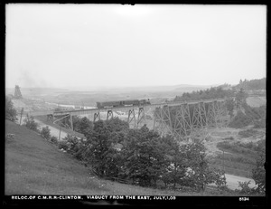 Relocation Central Massachusetts Railroad, viaduct, from the east, Clinton, Mass., Jul. 1, 1903