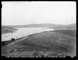 Wachusett Reservoir, north from South Clinton, elevation of water 305 (compare with No. 5054), Boylston, Mass., Jul. 6, 1903