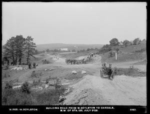 Wachusett Reservoir, building road from West Boylston to Oakdale, northwest of station 123, West Boylston, Mass., Jul. 9, 1903