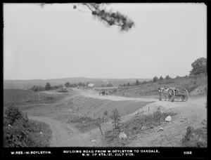 Wachusett Reservoir, building road from West Boylston to Oakdale, northwest of station 121, West Boylston, Mass., Jul. 9, 1903