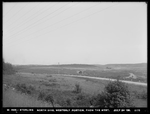Wachusett Reservoir, North Dike, westerly portion, from the west, Sterling, Mass., Jul. 24, 1903