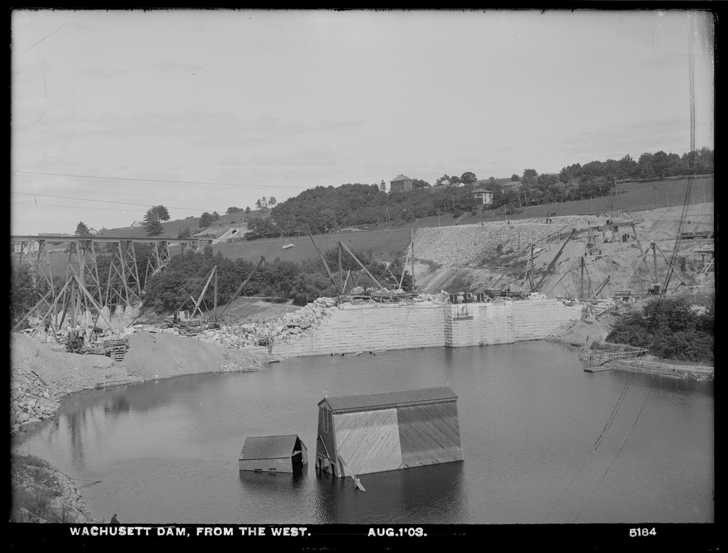 Wachusett Dam, from the west, Clinton, Mass., Aug. 1, 1903