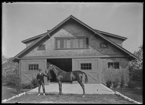 Horse and handler at 7 Gates - possibly Mrs. Skeel's barn