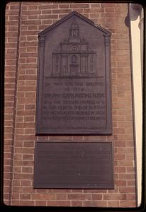 Plaques on St. Stephen's Church, Hanover St, North End Boston, formerly New North Church (Unitarian)