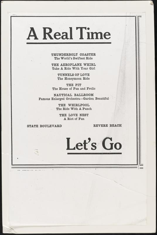 Revere Beach amusements listed under title A Real Time