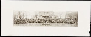 Newton photographs oversize : Allen House : 35 Webster Street / [compiled by the staff of the Newton Free Library]. - Allen House : 35 Webster Street - [Photograph of students of the Allen Military School in uniform, Class of 1919] -