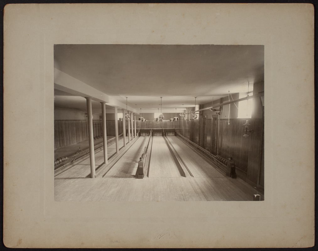 Hunnewell Club photographs - Original Bowling Alley -