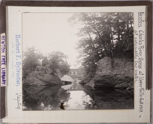 Newton photographs collection, lantern slides - Charles River Gorge at Upper Falls, Sept. 1903 -