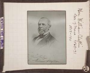 Newton photographs collection, lantern slides - Hon. William Claflin -