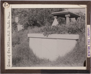 Newton photographs collection, lantern slides - Grave of Gen. William Hull, Newton, Mass. -
