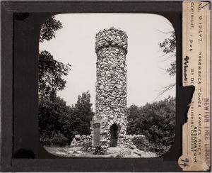 Newton photographs collection, lantern slides - Norombega Tower, Charles River Reservation -