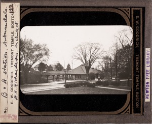 Newton photographs collection, lantern slides - B & A Station, Auburndale, Mass. -