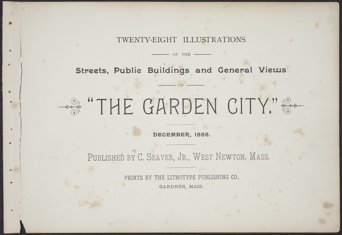 Newton Illustrated - Twenty-eight illustrations of the streets, public buildings and general view of "The Garden City" - Title page -
