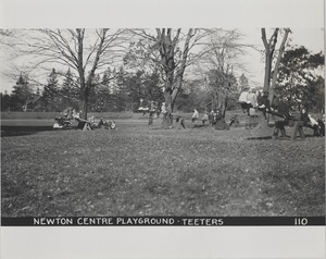 Newton Forestry Department Photographs, 1908-1918 - Newton Centre Playground - Teeters -