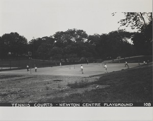 Newton Forestry Department Photographs, 1908-1918 - Tennis Courts - Newton Centre Playground -