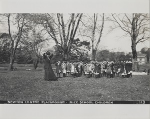 Newton Forestry Department Photographs, 1908-1918 - Newton Centre Playground - Rice School Children -