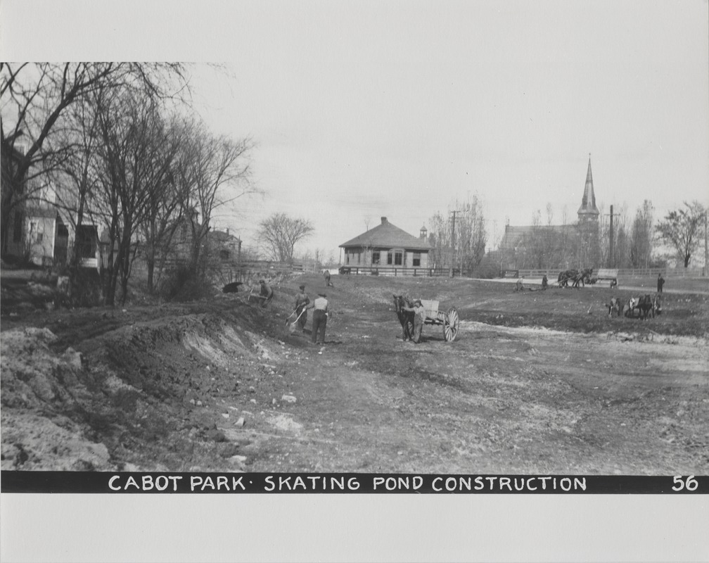 Newton Forestry Department Photographs, 1908-1918 - Cabot Park - Skating Pond Construction -