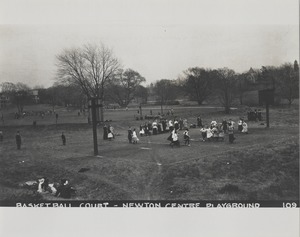 Newton Forestry Department Photographs, 1908-1918 - Basketball Court - Newton Centre Playground -