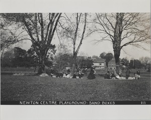 Newton Forestry Department Photographs, 1908-1918 - Newton Centre Playground - Sand Boxes -