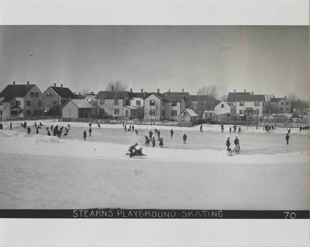 Newton Forestry Department Photographs, 1908-1918 - Stearns Playground - Skating -