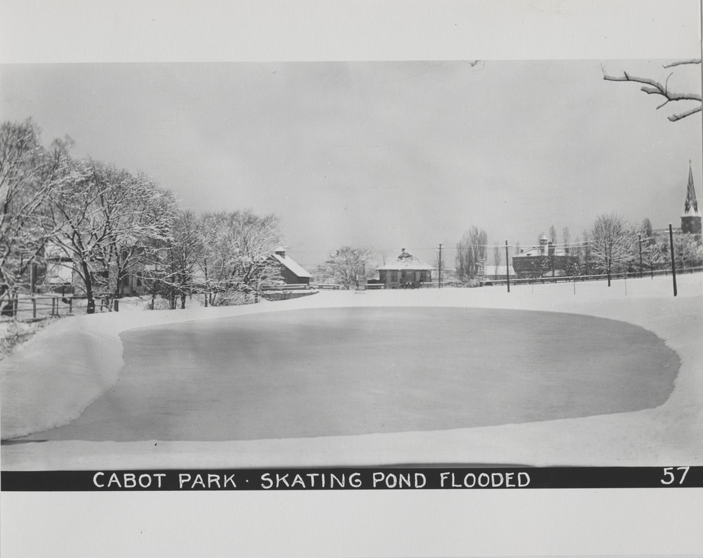 Newton Forestry Department Photographs, 1908-1918 - Cabot Park - Skating Pond Flooded -