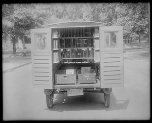Newton Free Library bookmobile, rear view 1920 -