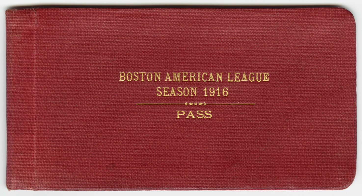 Boston Red Sox American League Championship pass, 1916