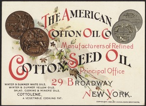 The American Cotton Oil Co, manufacturers of refined cotton seed oil