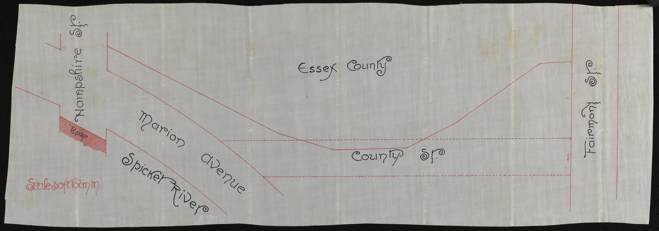 Description of land to be sold the County of Essex between Hampshire and Fairmont Streets south of the county jail