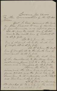 Letter to the commissioners of the Spiket River from L.P.E. Richards, Lawrence, Jan 29, 1884